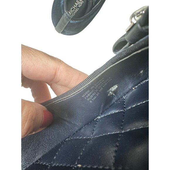 MICHAEL KORS Navy Blue Velvet Quilted Ballet Flats Size 6.5 - Picture 9 of 9